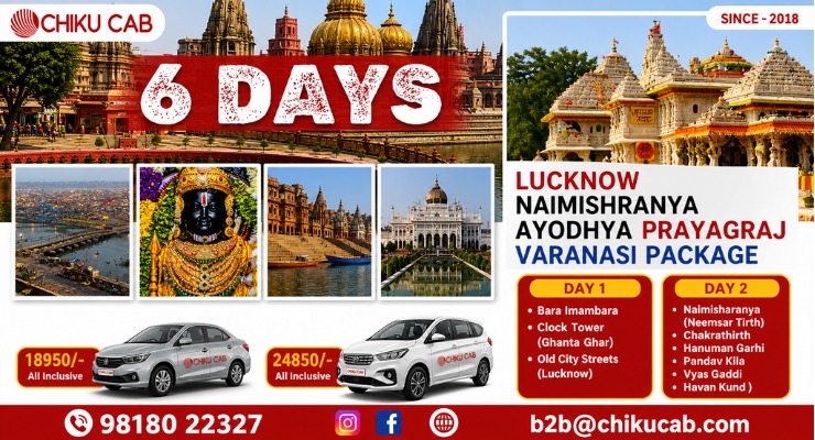 6 days Tour Package from Lucknow to Varanasi via Naimishranya, Ayodhya and Prayagraj